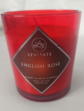 English Rose Luxury Soy Blend Scented Candle – Red Glass Holder